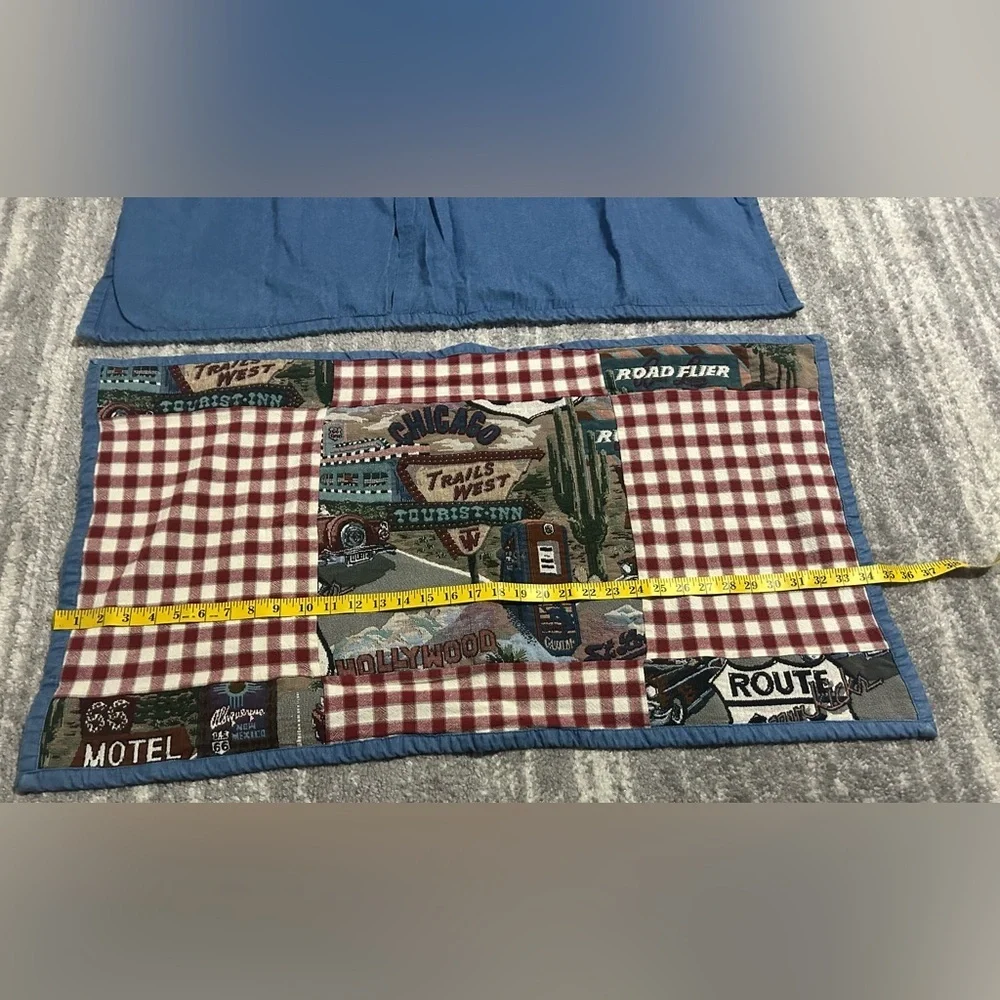 Route 66 King Size Knit Pillow Shams Covers Country Cabin Cottagecore Decor